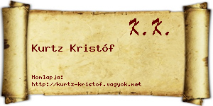 Kurtz Kristóf névjegykártya